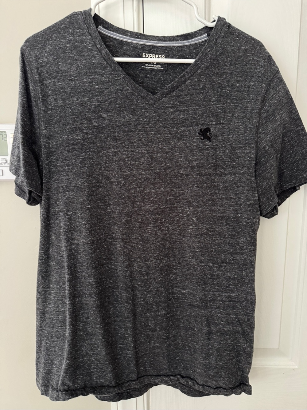 Express Men’s Dark Charcoal V-Neck Tee